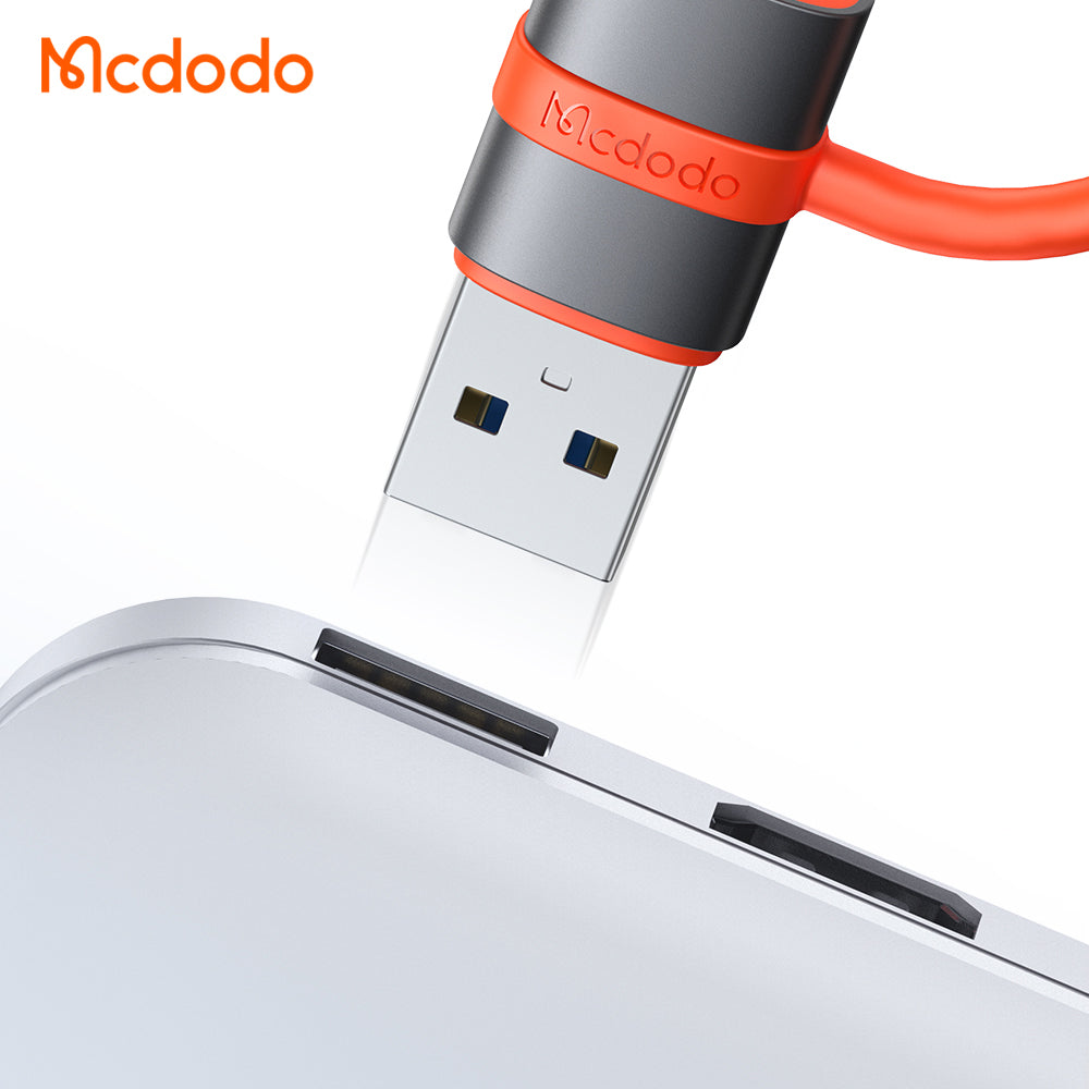Adapter voor gegevens en opladen USB-C - USB-A McDodo OT-3800, Grijs