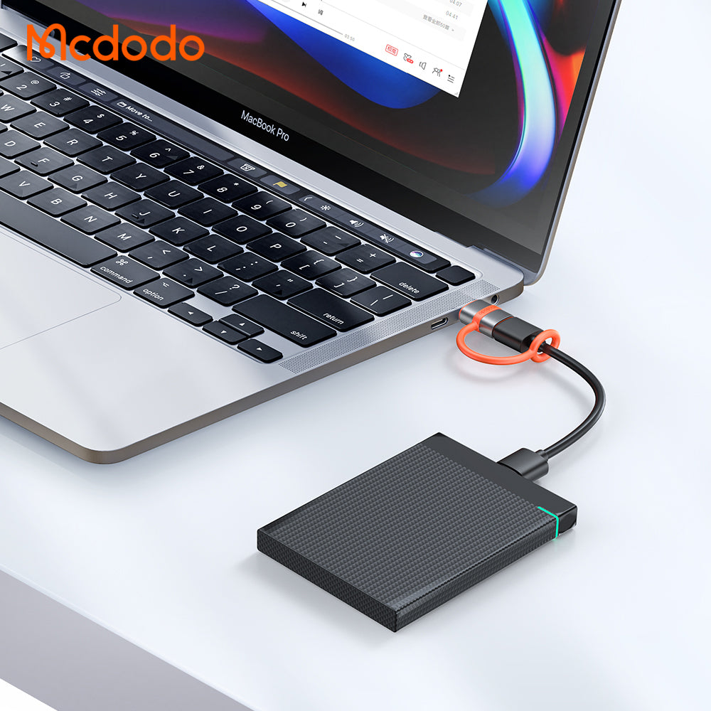 Adapter voor gegevens en opladen USB-C - USB-A McDodo OT-3800, Grijs