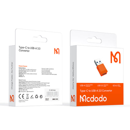 USB-C - USB-A Data- en Oplaadadapter McDodo OT-6550, Oranje
