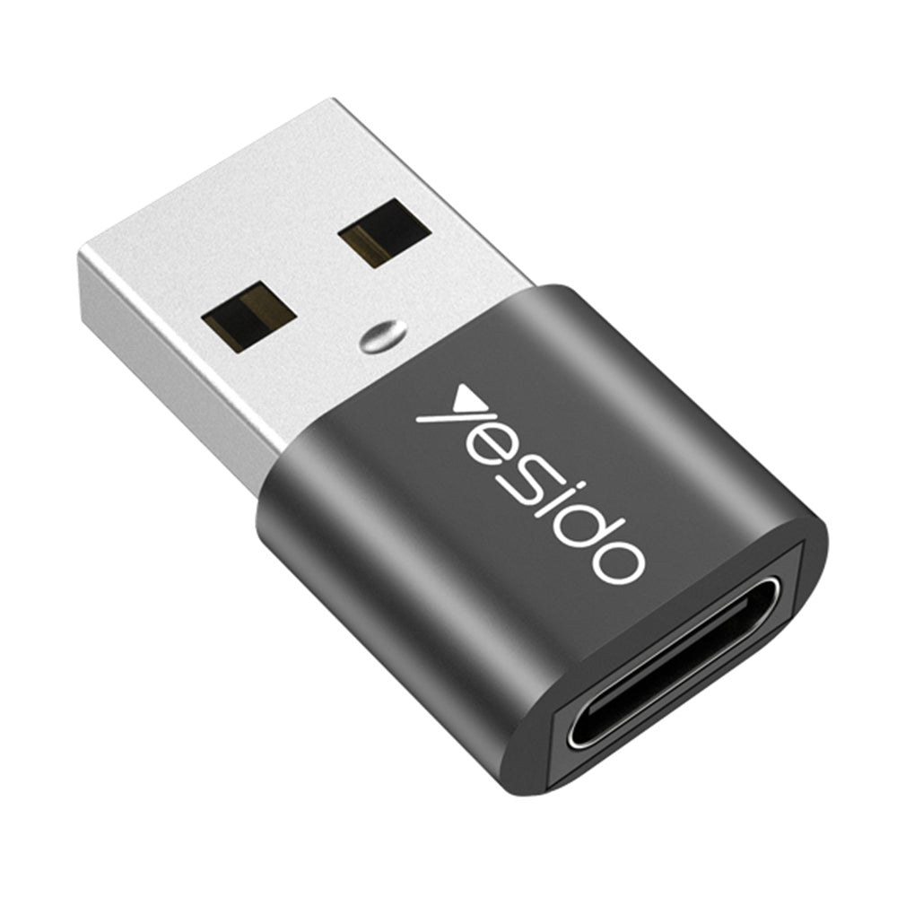 Data- en Oplaadadapter USB-C naar USB-A Yesido GS09, Zwart