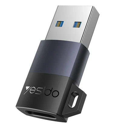 USB-C - USB-A Yesido GS34 Data- en Oplaadadapter, Gri