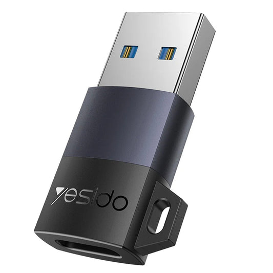 USB-C - USB-A Yesido GS34 Data- en Oplaadadapter, Gri
