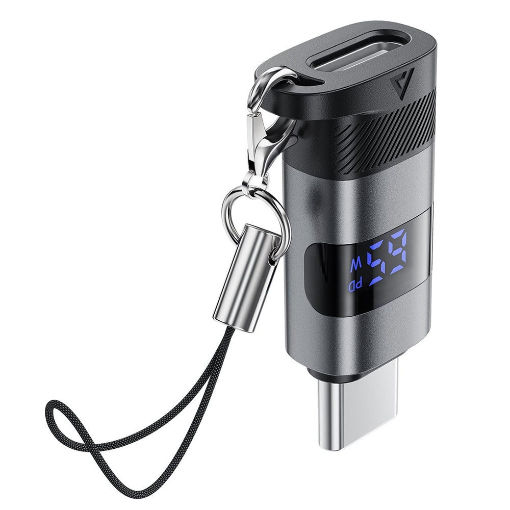 USB-C Data en Oplaad Adapter - USB-C Acefast J9 Display, Gri