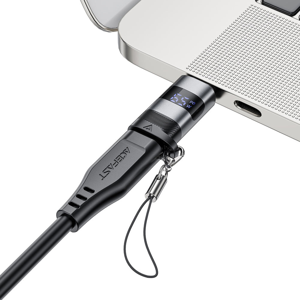 USB-C Data en Oplaad Adapter - USB-C Acefast J9 Display, Gri