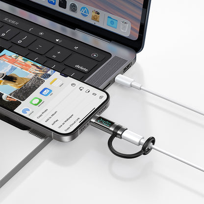 USB-C Data en Oplaad Adapter - USB-C McDodo OT-2620 Pigeon Display, Zwart