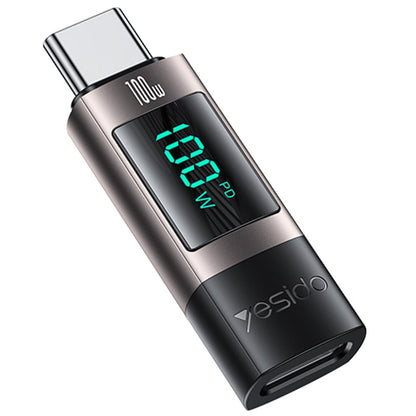 USB-C Data en Oplaad Adapter - USB-C Yesido GS24 Display, Grijs