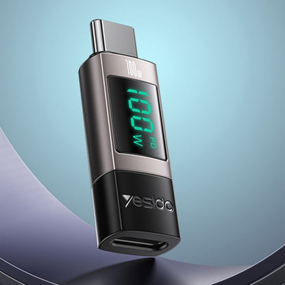 USB-C Data en Oplaad Adapter - USB-C Yesido GS24 Display, Grijs