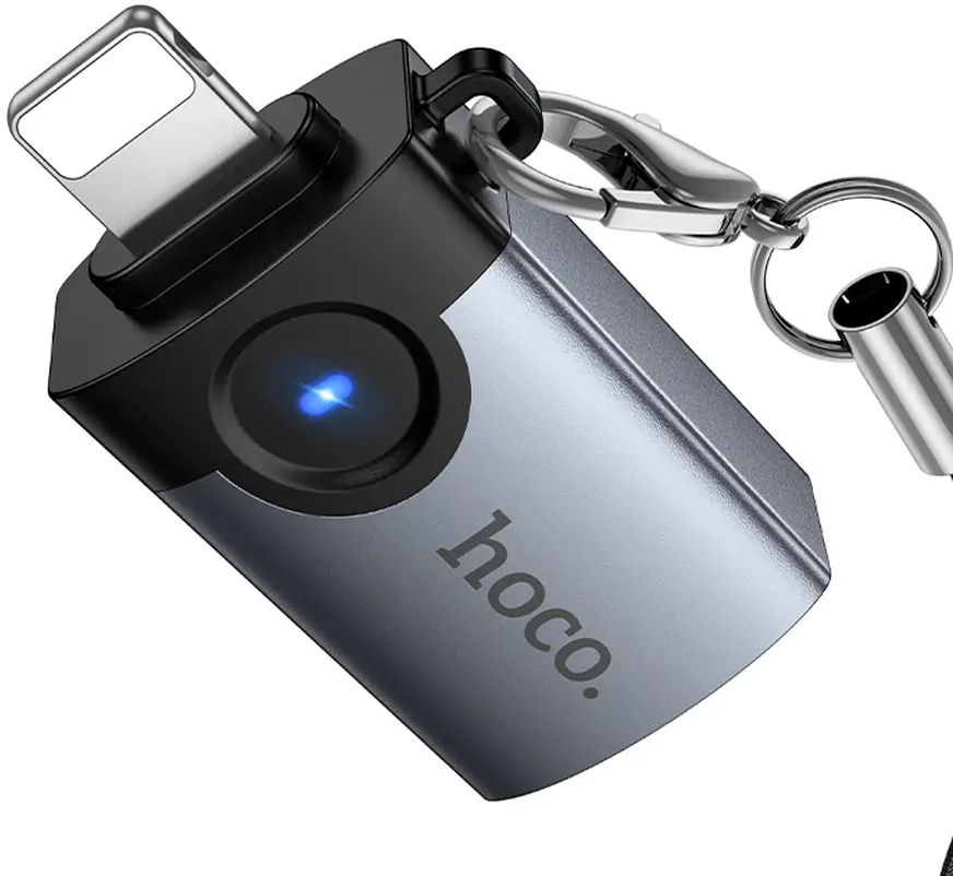 OTG Lightning-adapter - USB-A HOCO UA46, Grijs