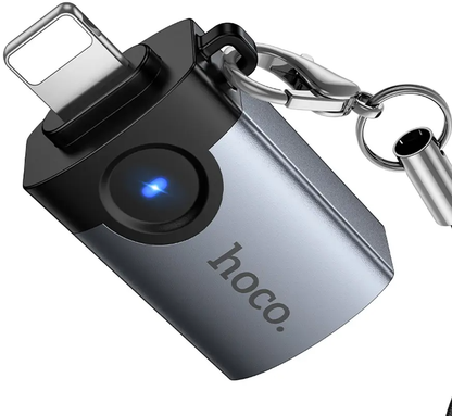 OTG Lightning-adapter - USB-A HOCO UA46, Grijs