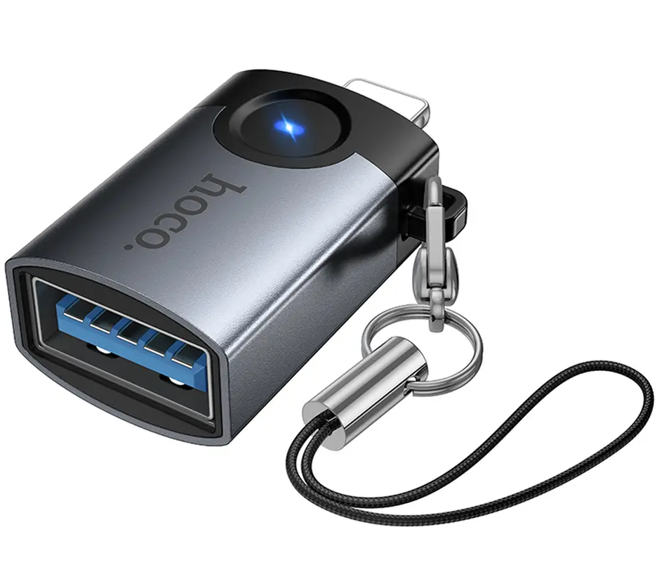OTG Lightning-adapter - USB-A HOCO UA46, Grijs