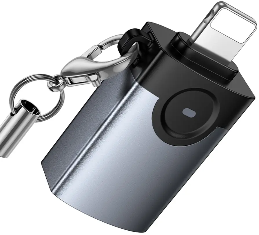 OTG Lightning-adapter - USB-A HOCO UA46, Grijs