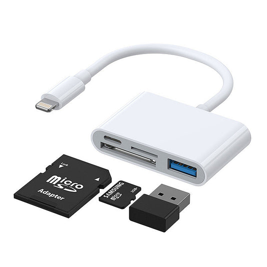 Joyroom OTG Lightning - USB-A / microSD, Wit S-H142