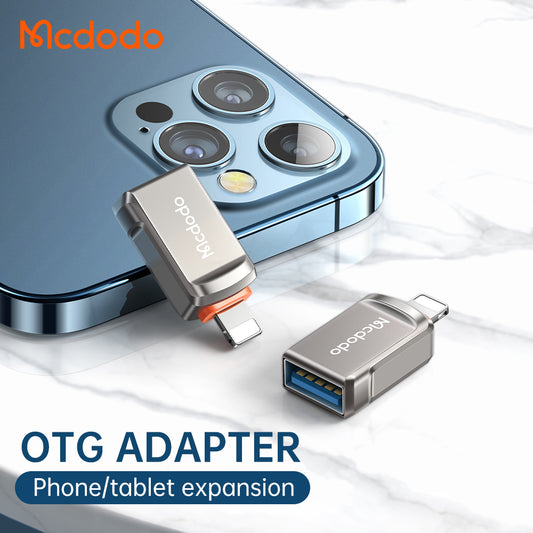 OTG Lightning - USB-A McDodo OT-8600 Adapter, Grijs