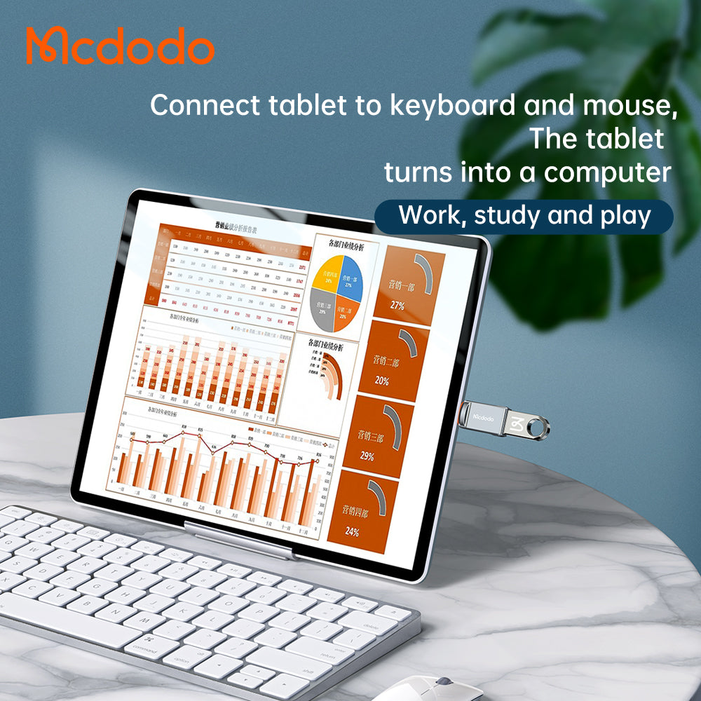 OTG Lightning - USB-A McDodo OT-8600 Adapter, Grijs