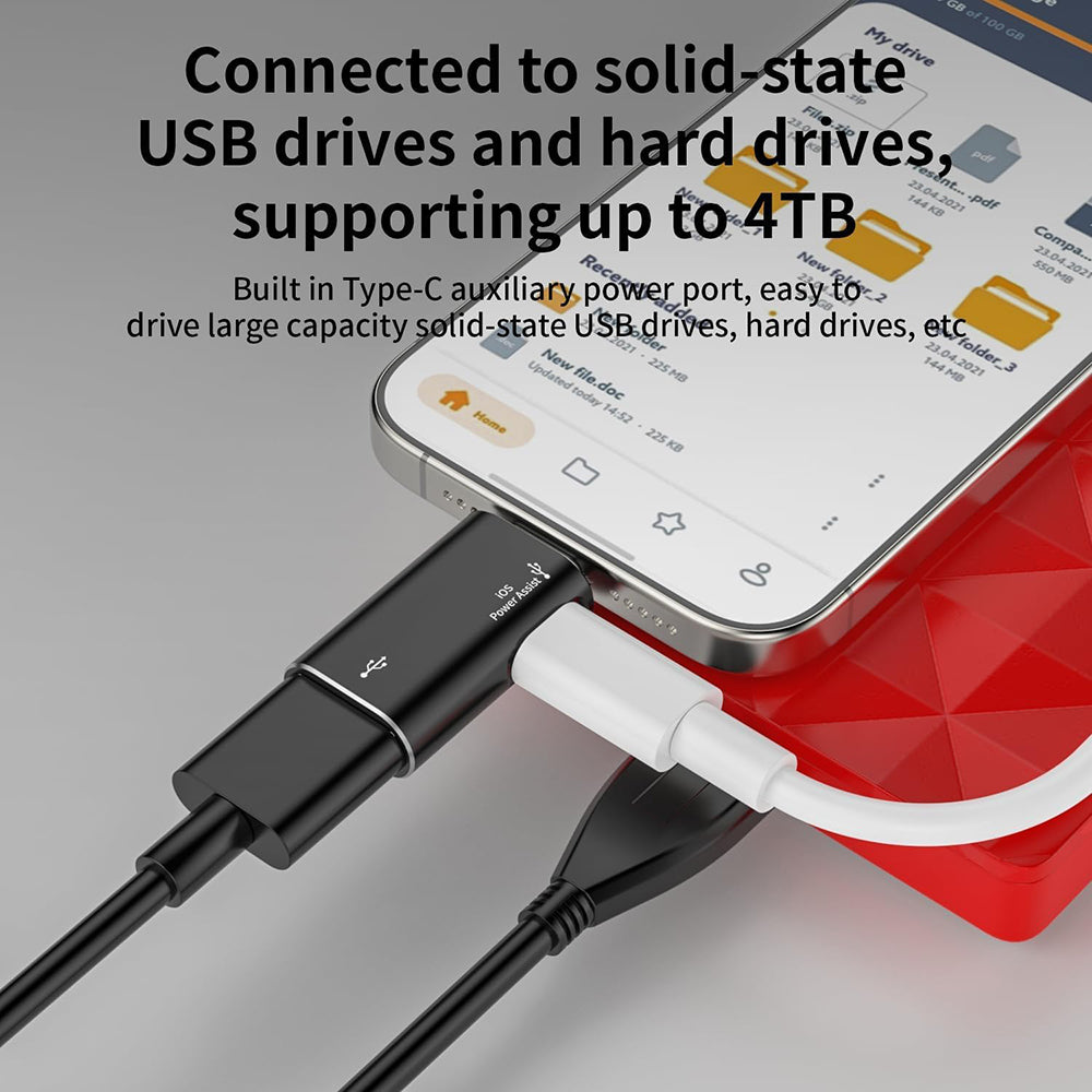 OTG Lightning - USB-A Techsuit A18 AluVoltX Adapter, Zwart