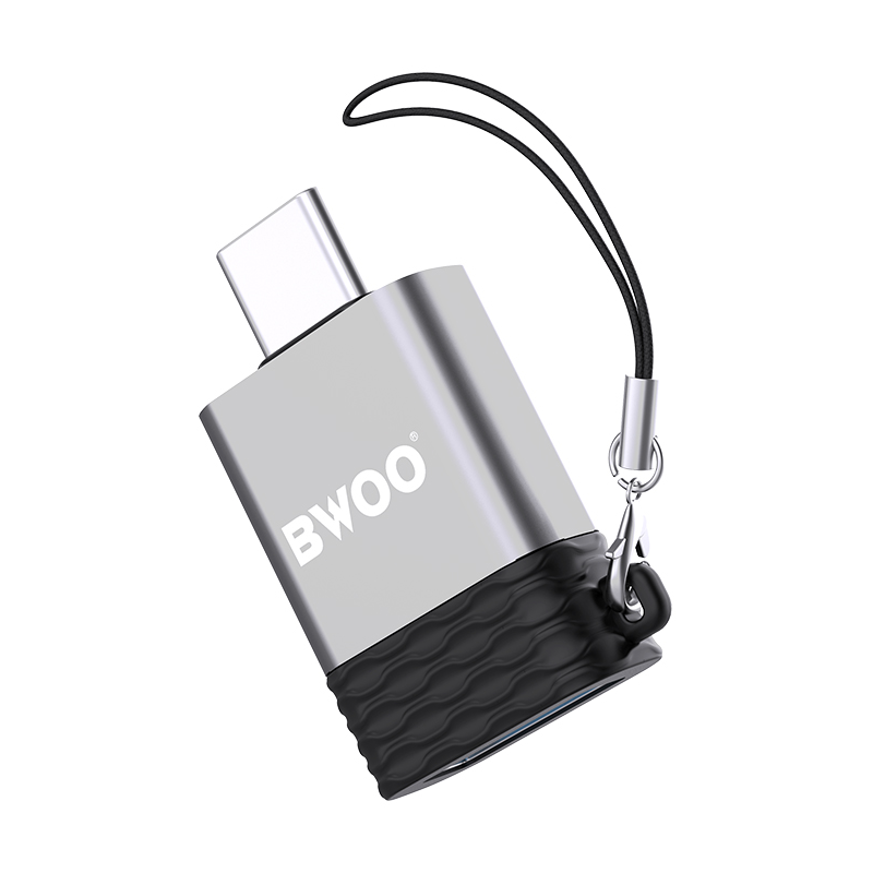 OTG-adapter USB-A - USB-C BWOO BZ-35, Grijs