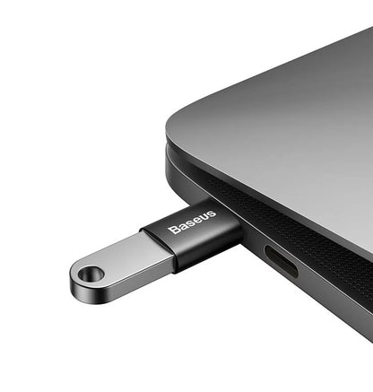 Baseus Ingenuity USB-C naar USB-A OTG-adapter, zwart 