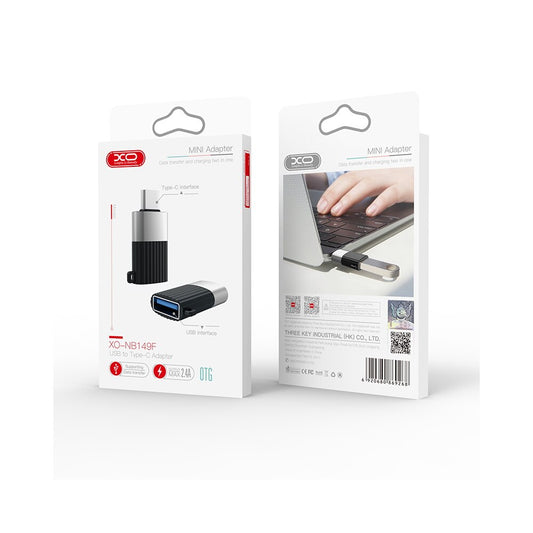 OTG Adapter USB-A - USB-C XO Design NB149-F, Zwart