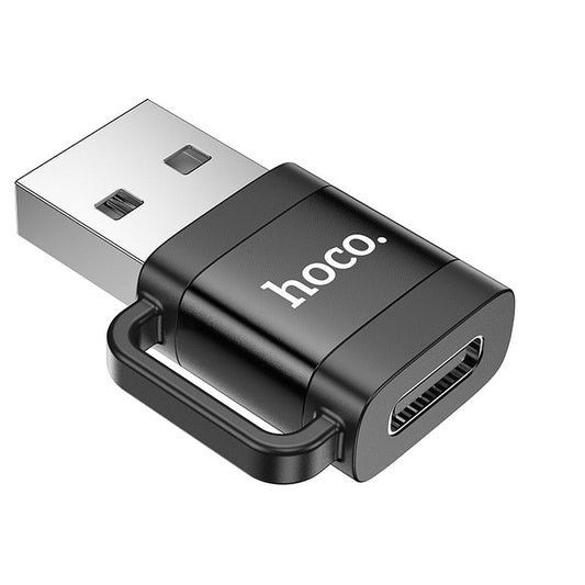 USB-C - USB-A HOCO UA31D Data en Oplaad Adapter, Zwart