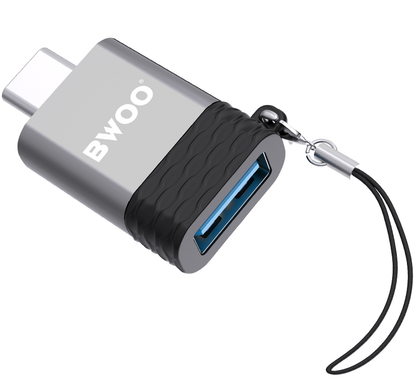 OTG-adapter USB-A - USB-C BWOO BZ-35, Grijs