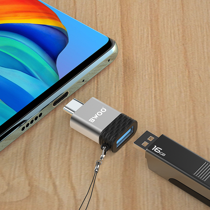 OTG-adapter USB-A - USB-C BWOO BZ-35, Grijs