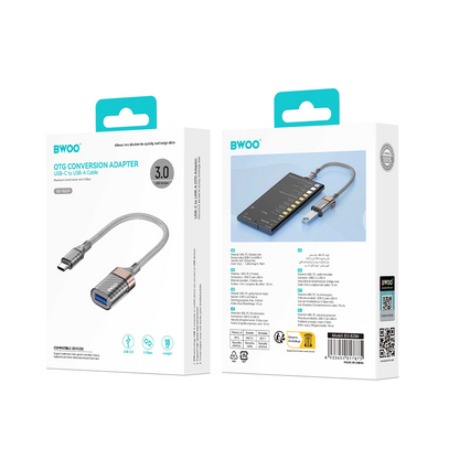 OTG Adapter USB-C - USB-A BWOO BZ69, Grijs