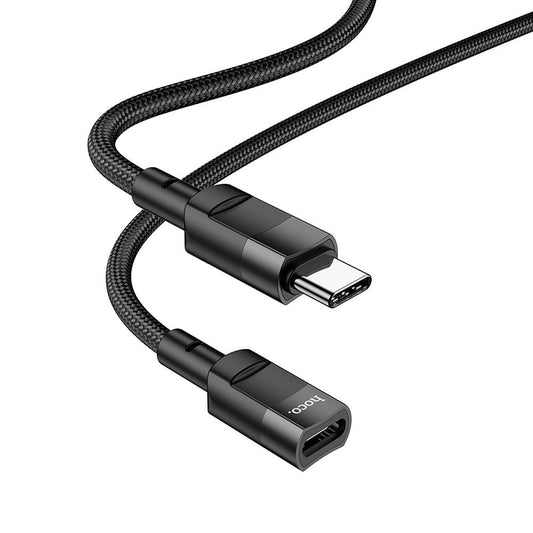 Data- en Oplaadadapter USB-C - USB-C HOCO U107, 1.2m, Zwart