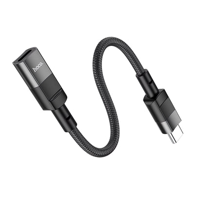 HOCO U107 Lightning - USB-C gegevens- en oplaadadapter, 0,1 m, zwart 