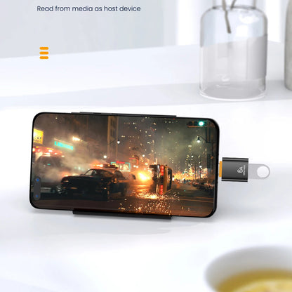 OTG Adapter USB-C - USB-A Techsuit A2 HyperPort, Zwart Oranje