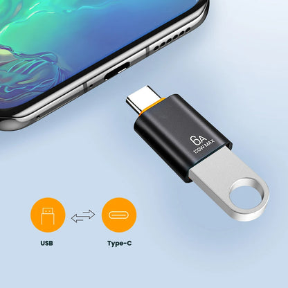 OTG Adapter USB-C - USB-A Techsuit A2 HyperPort, Zwart Oranje