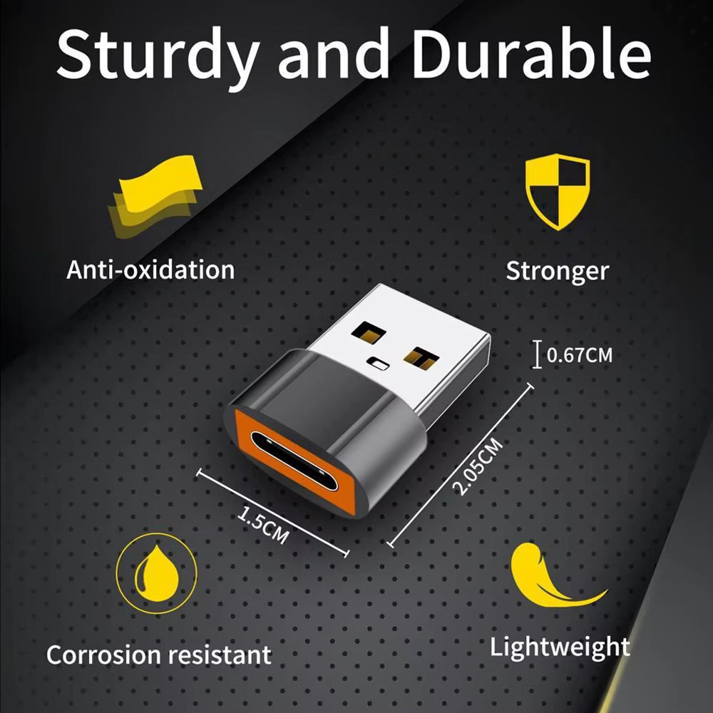 USB-C to USB-A Data and Charging Adapter Techsuit A4 HyperPort, Black Orange