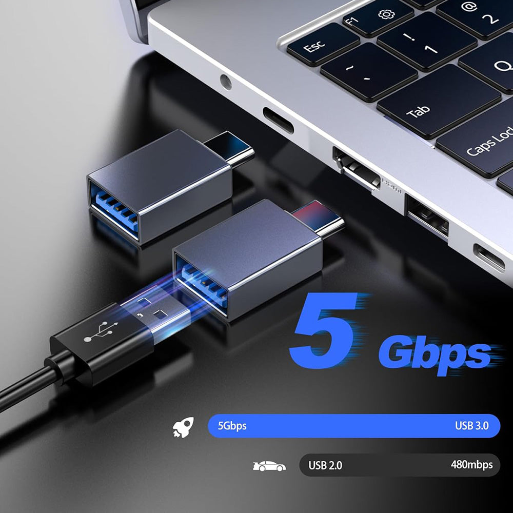 OTG Adapter USB-C - USB-A Techsuit A8 SlateVolt, Grijs