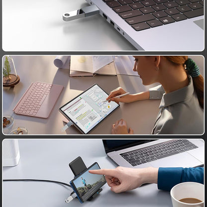 OTG Adapter USB-C - USB-A Techsuit A8 SlateVolt, Grijs