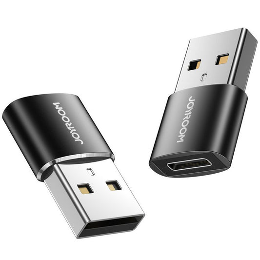 Adapter voor gegevens en opladen USB-C - USB-A Joyroom S-H152, Set van 2 stuks, Zwart