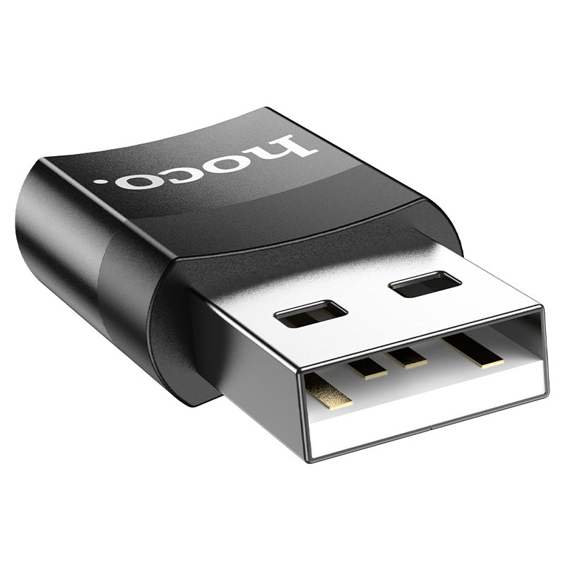 HOCO UA17 USB-C - USB-A Data and Charging Adapter, Black