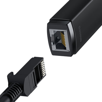 Baseus Lite Netwerkadapter, USB-C - RJ45, Zwart WKQXX000301 