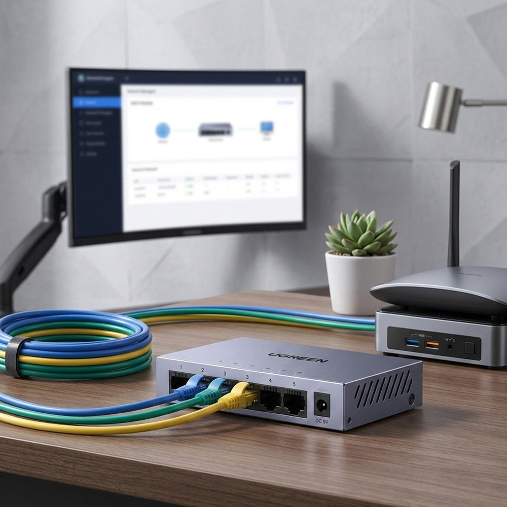 UGREEN CM933 Netwerkswitch (65956EU), 5 x RJ45, Zwart
