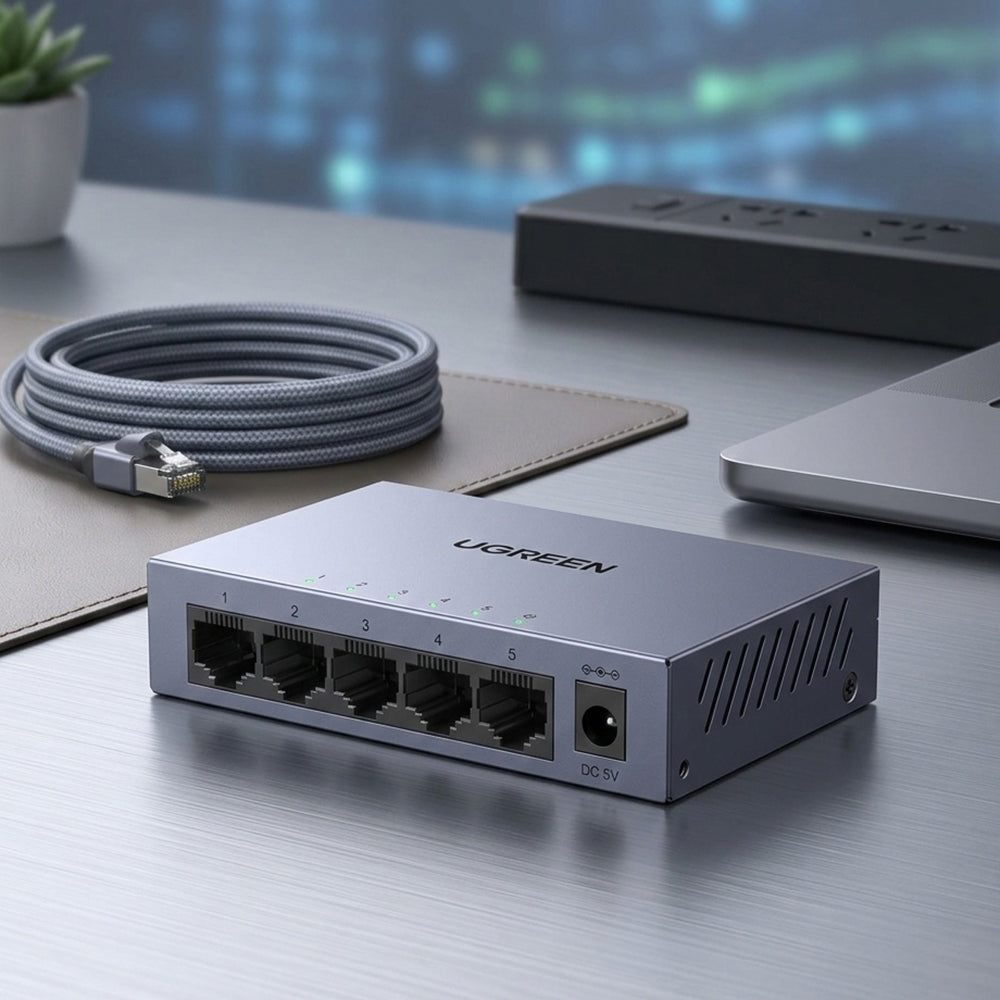UGREEN CM933 Netwerkswitch (65956EU), 5 x RJ45, Zwart