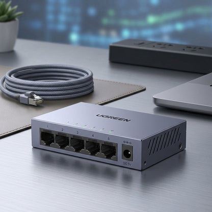 UGREEN CM933 Netwerkswitch (65956EU), 5 x RJ45, Zwart