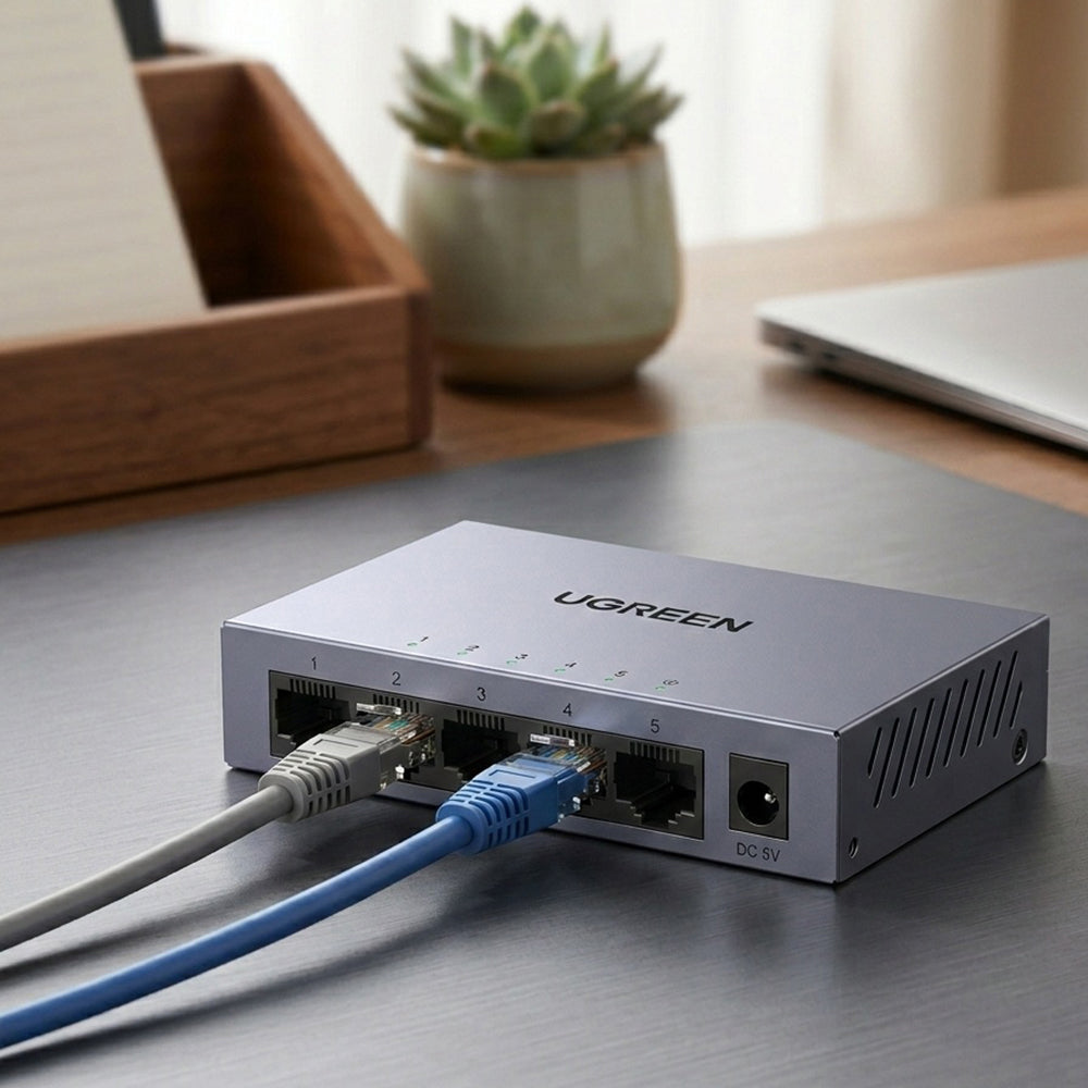 UGREEN CM933 Netwerkswitch (65956EU), 5 x RJ45, Zwart