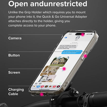 Ringke Quick & Go Telefoonadapter voor Fietssteun, Set van 2 Stuks, Zwart