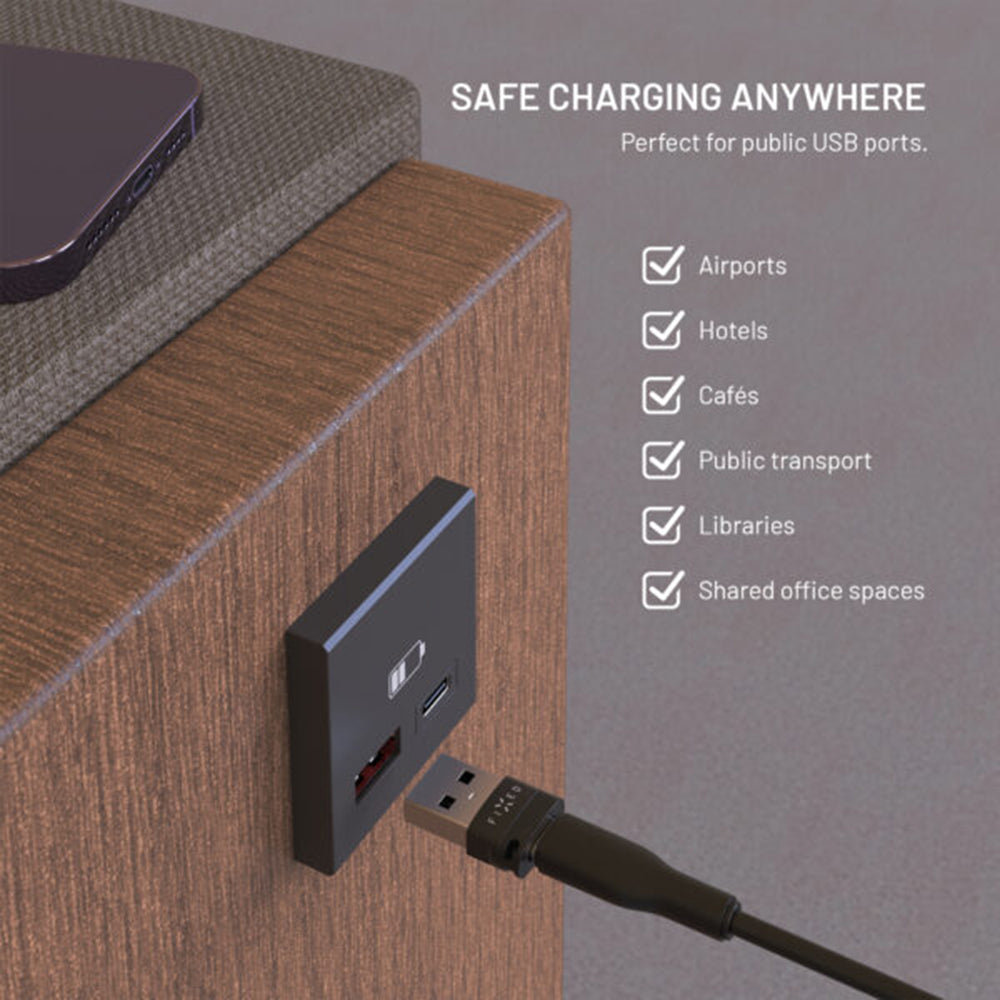 USB Data Lock Adapter Fixed, USB-A / USB-C, 2in1, Zwart
