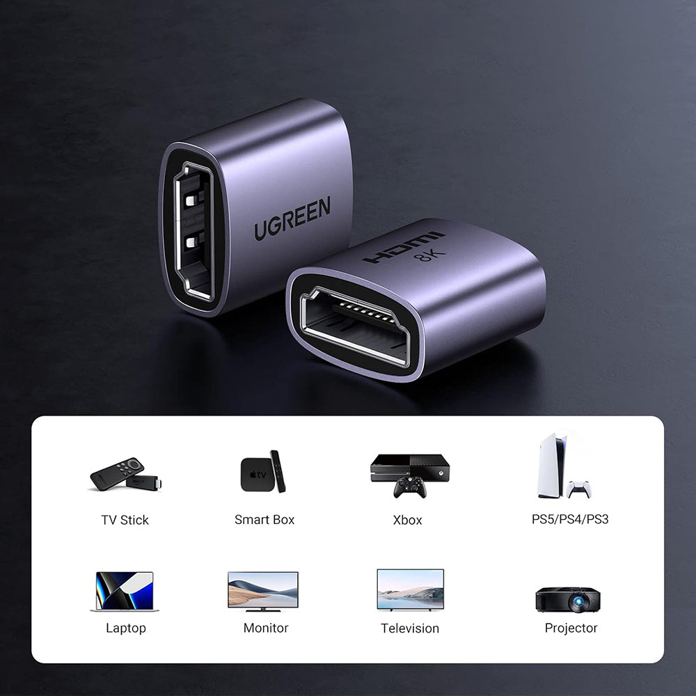 UGREEN HD159 Video-adapter (90592), HDMI - HDMI, 8K, Grijs