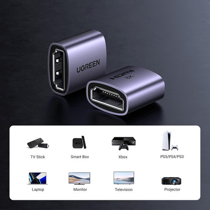 UGREEN HD159 Video-adapter (90592), HDMI - HDMI, 8K, Grijs