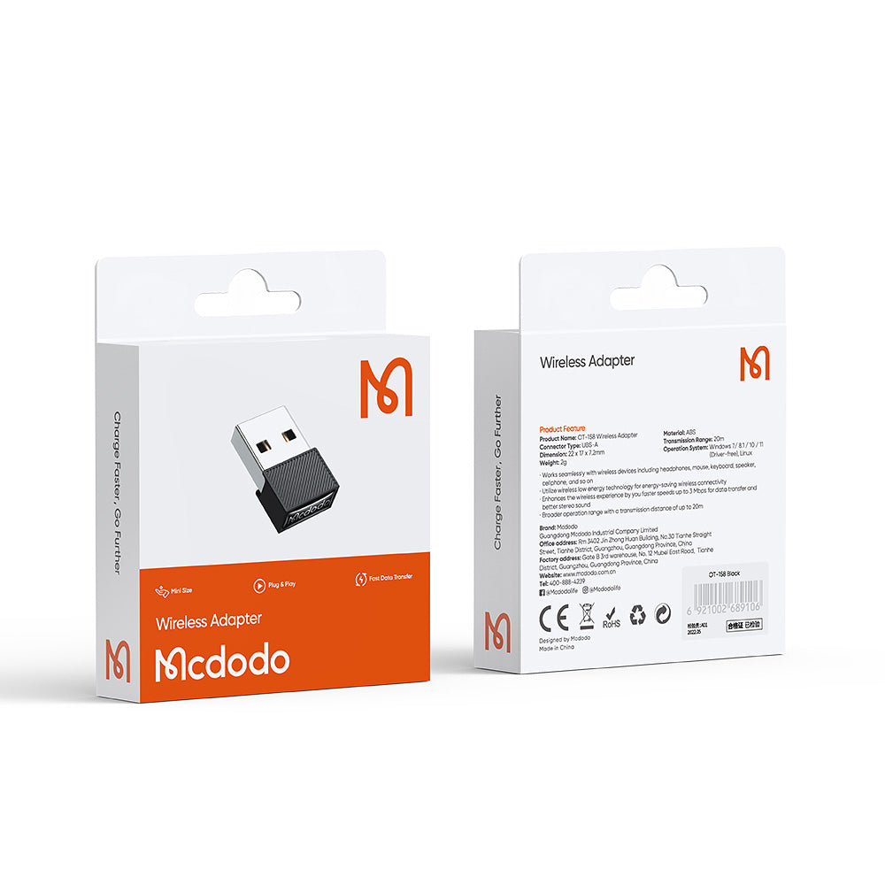 Draadloze Adapter McDodo OT-1580, Zwart