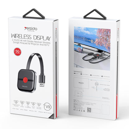Yesido TV10 5G Draadloze Multimedia Adapter, Zwart