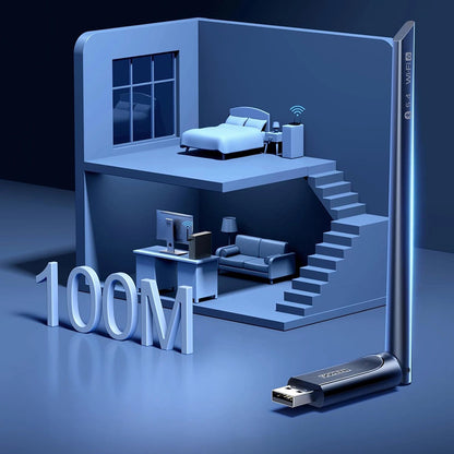 Draadloze Adapter UGREEN AX900 (75109), Dual Band, Wi-Fi 6, 600Mbps, Zwart