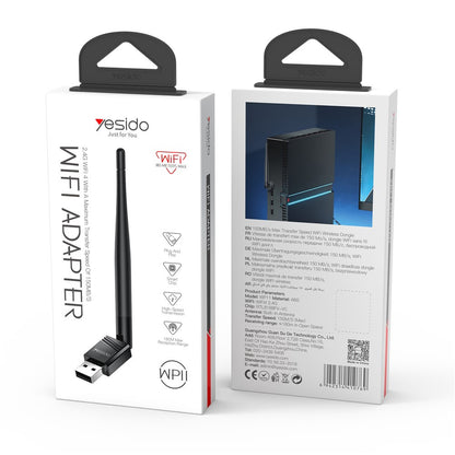 Draadloze Adapter Yesido WP11, 150Mbps, Zwart