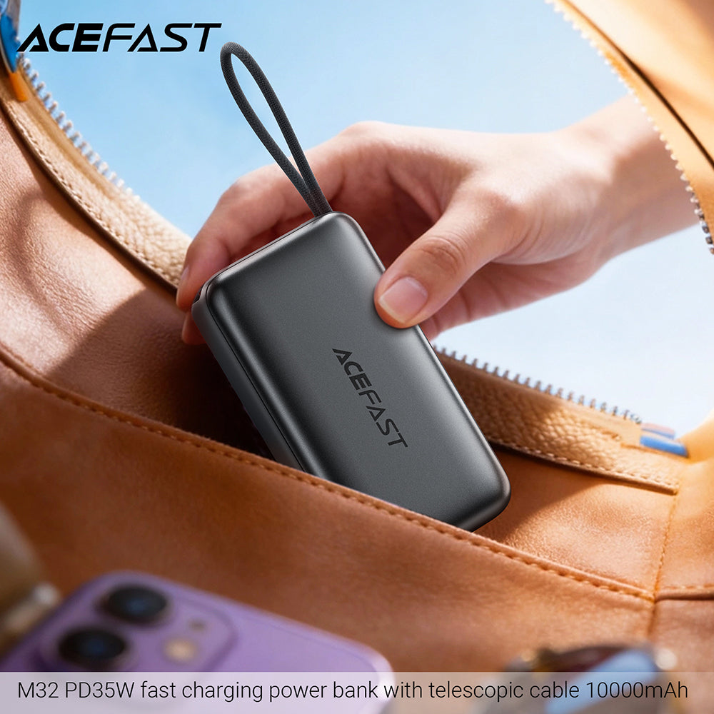 Externe Batterij Acefast M32, 10000mAh, 35W, PD, 2 x USB-C, Grijs