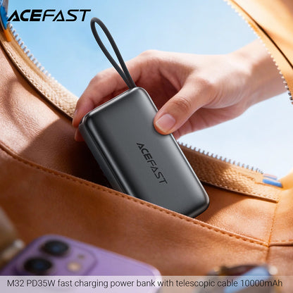 Externe Batterij Acefast M32, 10000mAh, 35W, PD, 2 x USB-C, Grijs